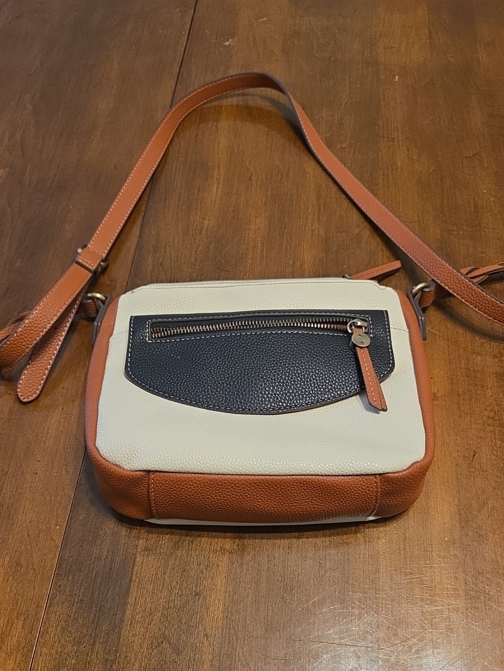 St. John's Bay Cream and Tan Crossbody